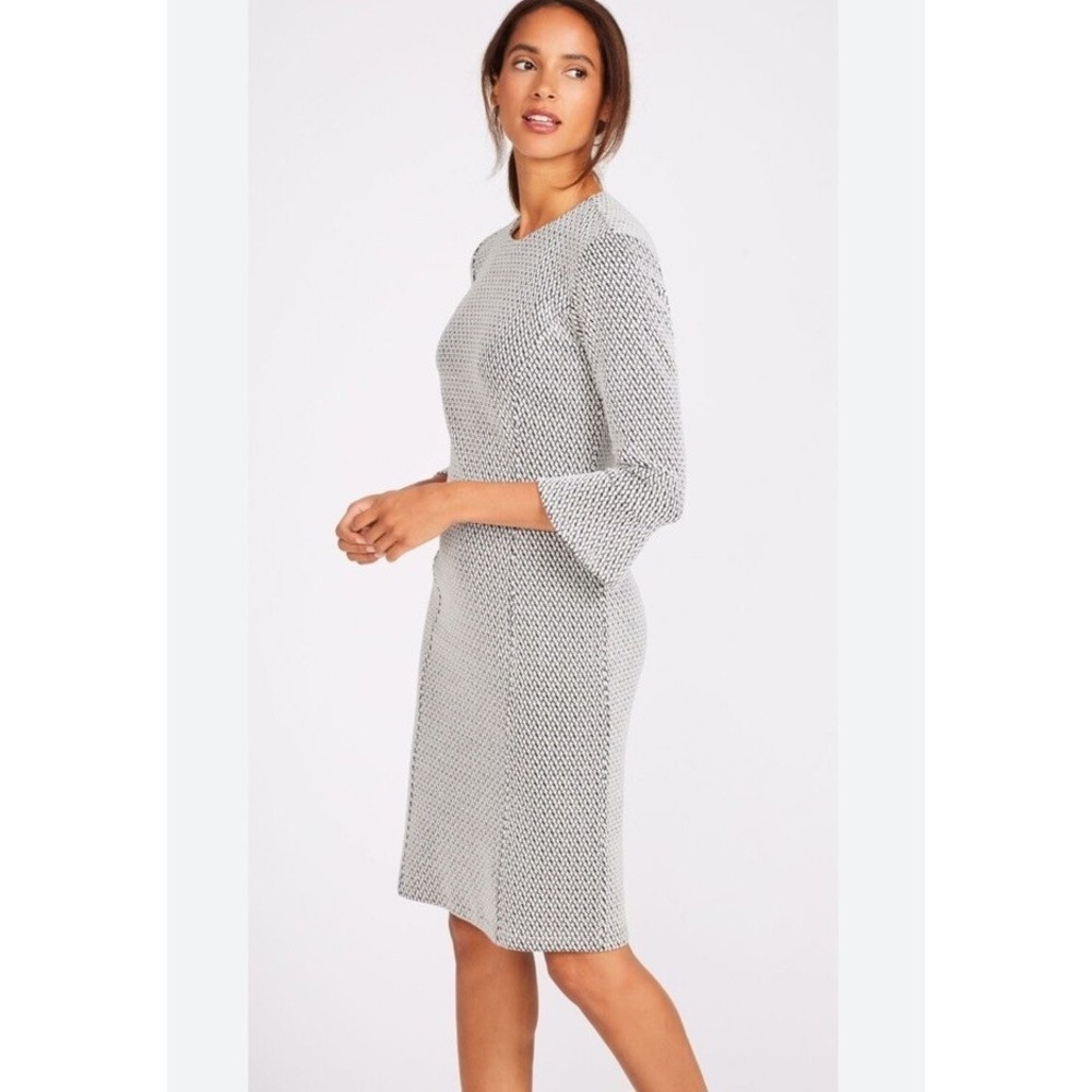 J. McLaughlin Women's Textured Sheath Dress Size XS‎ Black/White
